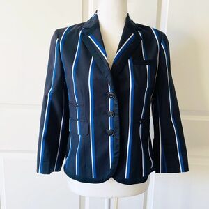 Club Monaco Blue Striped Fitted Blazer Size 4